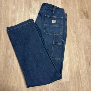 Carhartt Carpenter Jeans Mens 40x34 Relaxed Fit 102808-498 Denim Blue Work Pants